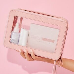 EUC Original Truffle Clarity Jumbo Jetset Case in Blush Pink